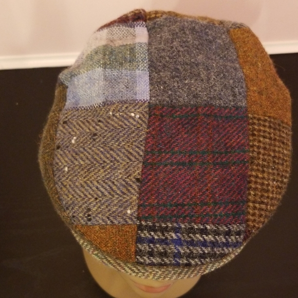 FOXFORD Irish tweed patchwork top cap - Picture 3 of 8